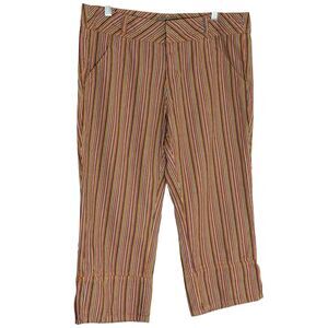 ie Relaxed Crop Pants Capri Stripe Woven Cotton 14 bv